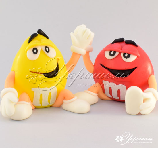 m&ms из мастики, торт m&ms, фигурки m&ms, торт с m&ms