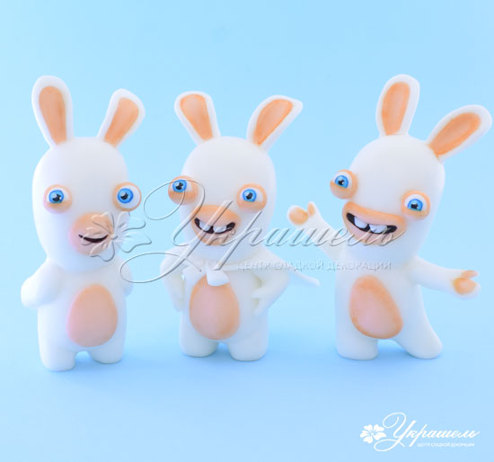 rabbids из мастики, торт rabbids, фигурки rabbids